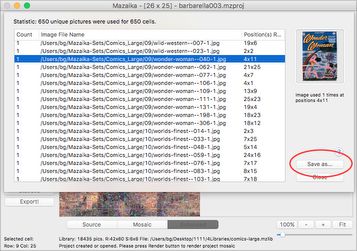 Export cell statistic to a text file.