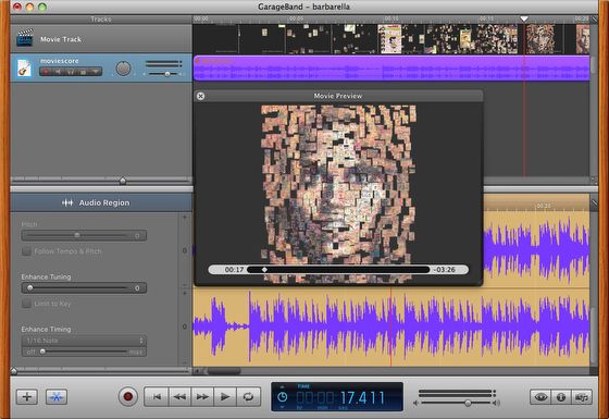 Use your favorite editor to add an audio track. We used Garage Band.