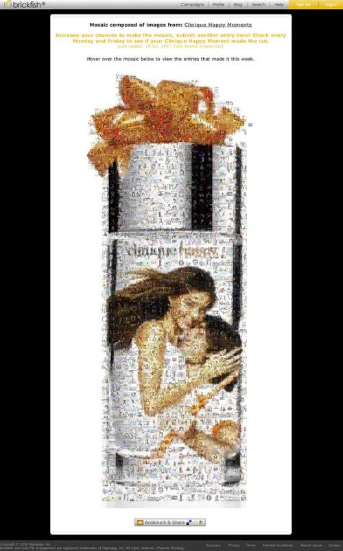 Clinique Happy Moments campaign mosaic