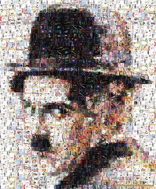 Mosaic The Kid (1921) by Charles Spencer Chaplin from video cassettes