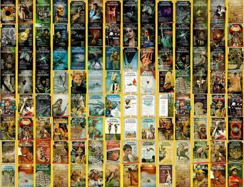 National Geographic covers mosaic.
A detail of the eye.