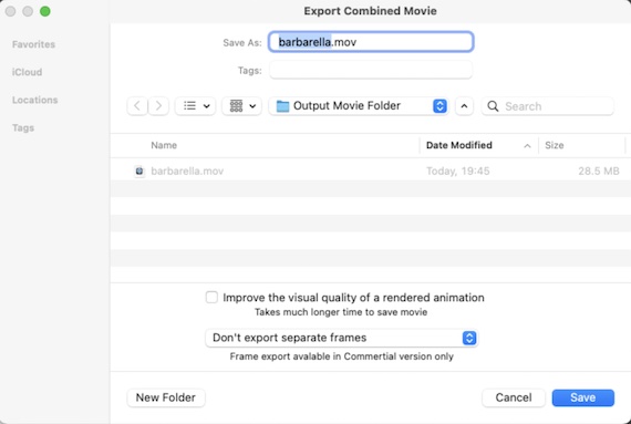 Export Movie Dialogue Screenshot