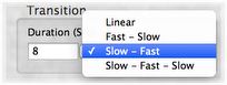 Step-by-step: Transition speed.