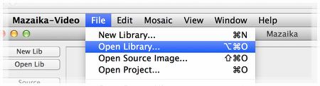 Step-by-step: Open library menu.