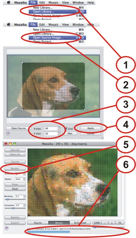 Step-by-step: Create mosaic.