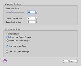 Preferences Panel.