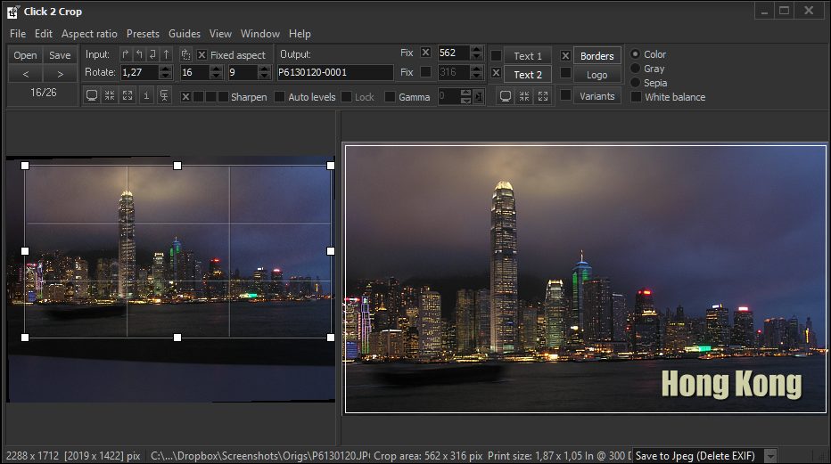 Click 2 Crop - the easy photo editor. Screenshot
